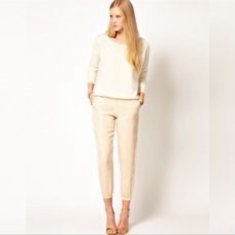ASOS Women's Embellished Sequin Trouser Pants In Natural 12